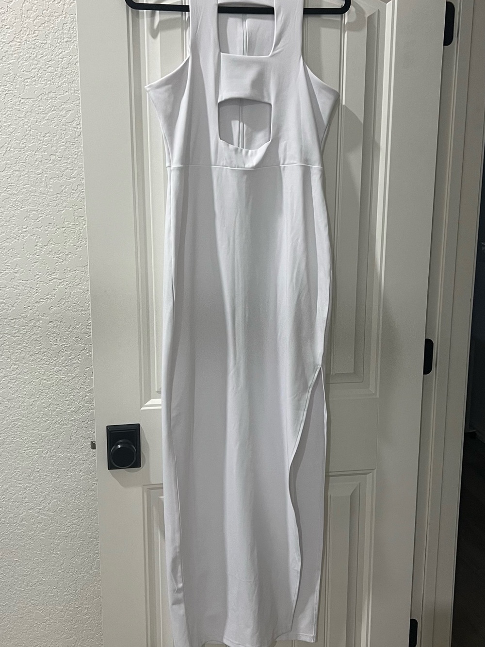 Fashion Nova White Halter Cutout Maxi Dress